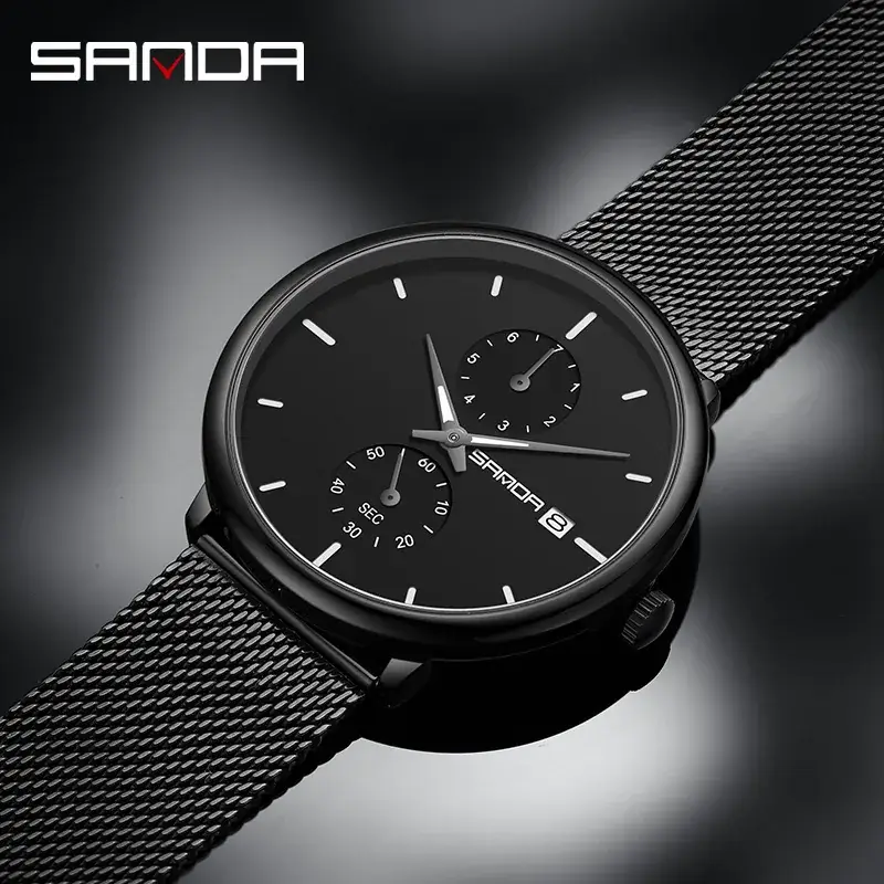Sanda Men's Black Quartz Watches 7 Models - Image 10
