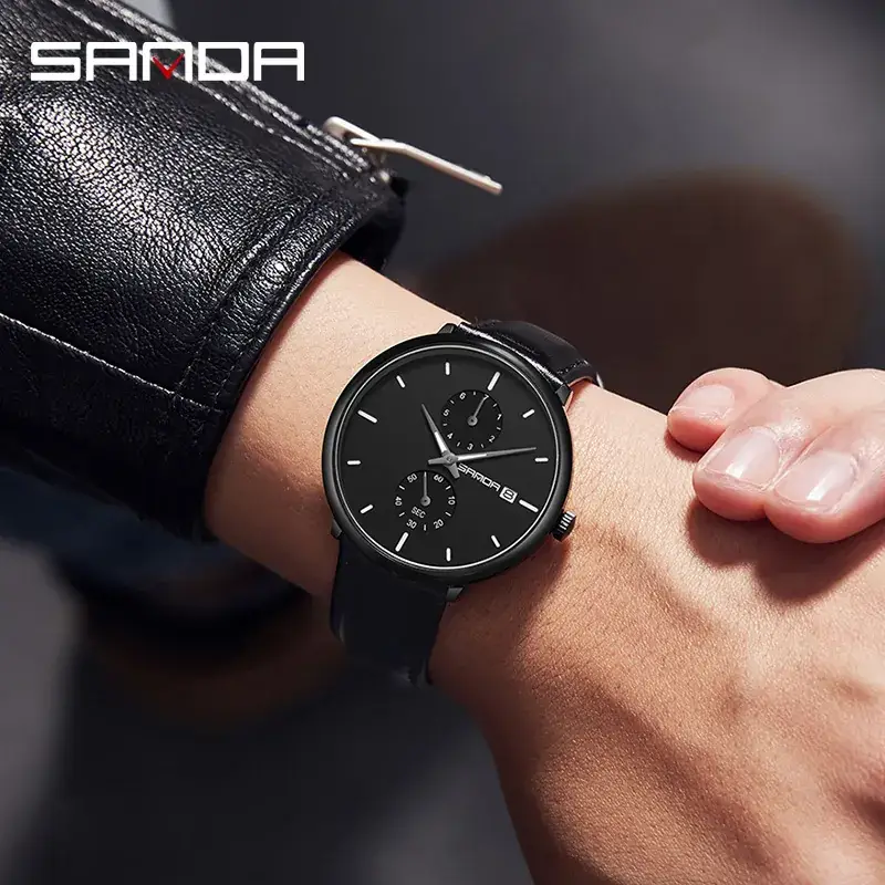 Sanda Men's Black Quartz Watches 7 Models - Image 11
