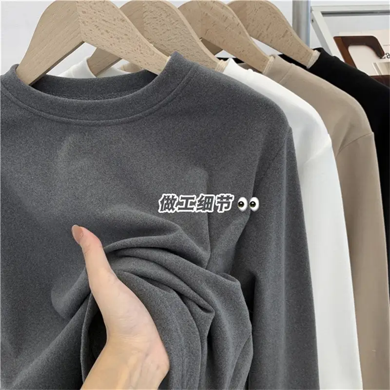 Women's Derong Warm Brushed Long Sleeve T-Shirt White - Image 9