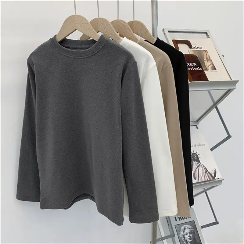 Women's Derong Warm Brushed Long Sleeve T-Shirt White — feature 11