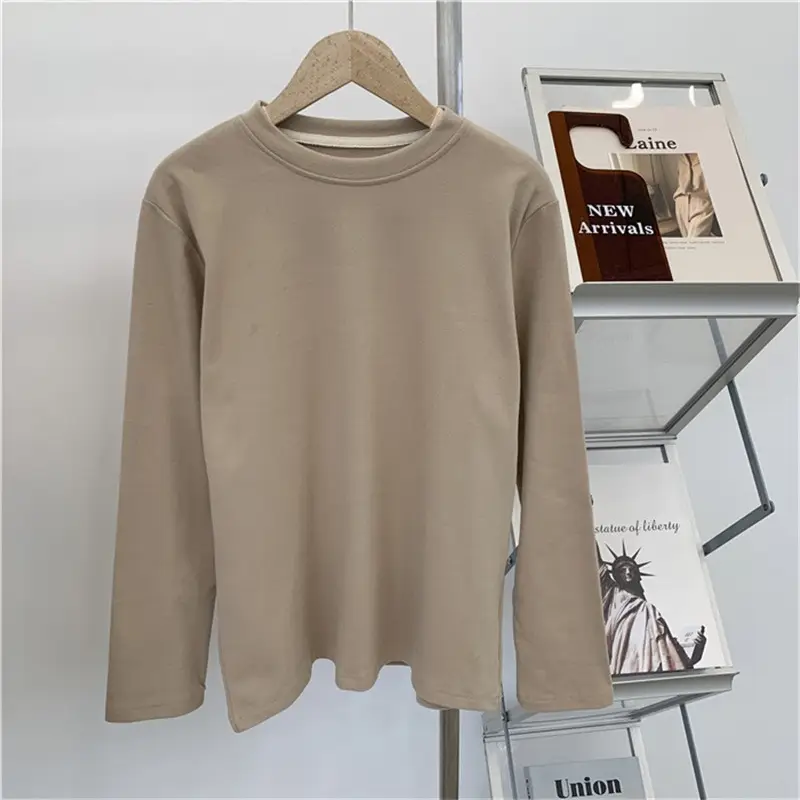 Women's Derong Warm Brushed Long Sleeve T-Shirt White — feature 17
