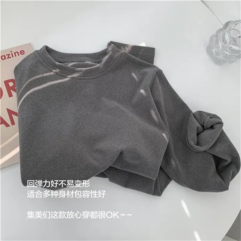 Women's Derong Warm Brushed Long Sleeve T-Shirt White — feature 7