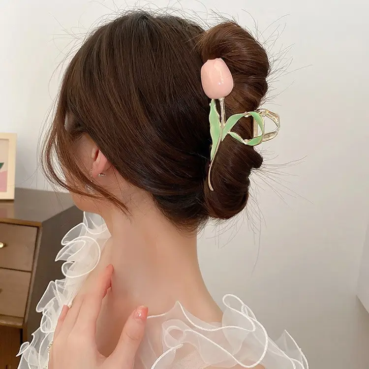Japanese Korean Alloy Hairpin Clip Heart Flower Edge - Image 14
