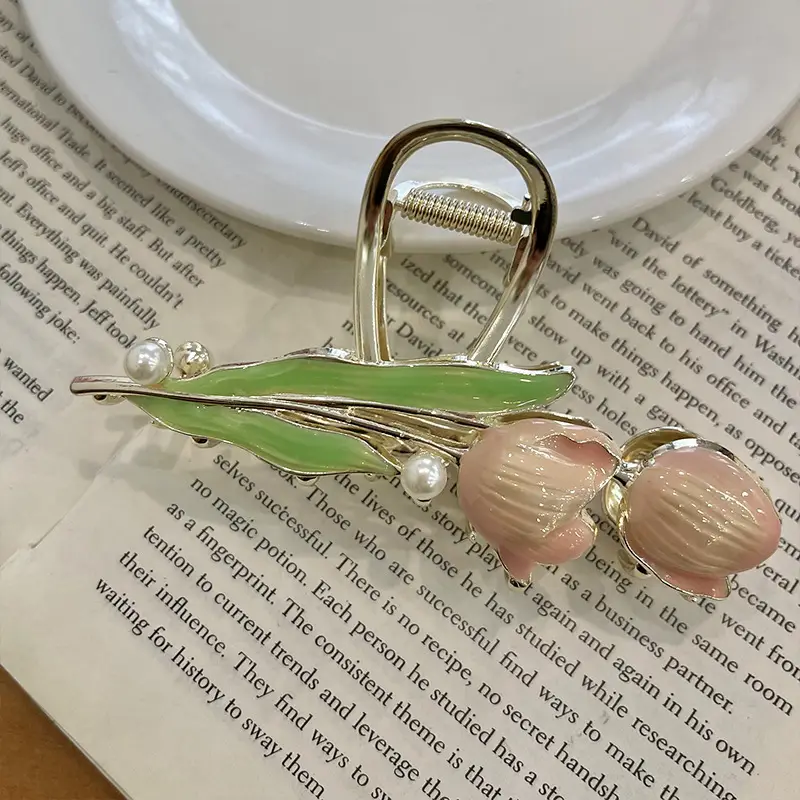 Japanese Korean Alloy Hairpin Clip Heart Flower Edge - Image 10