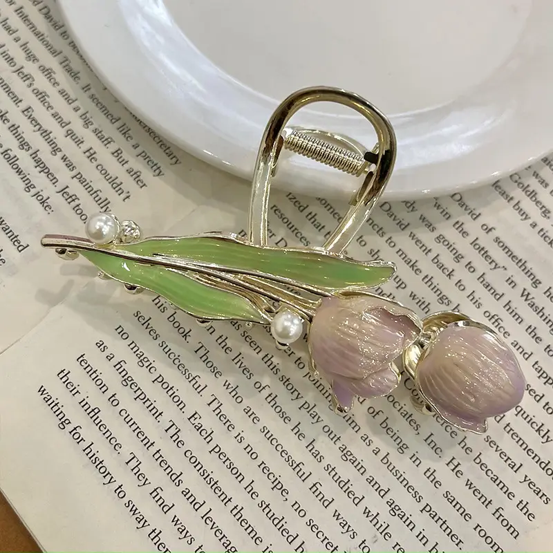 Japanese Korean Alloy Hairpin Clip Heart Flower Edge - Image 11