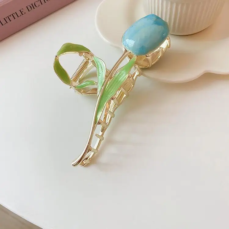 Japanese Korean Alloy Hairpin Clip Heart Flower Edge - Image 3