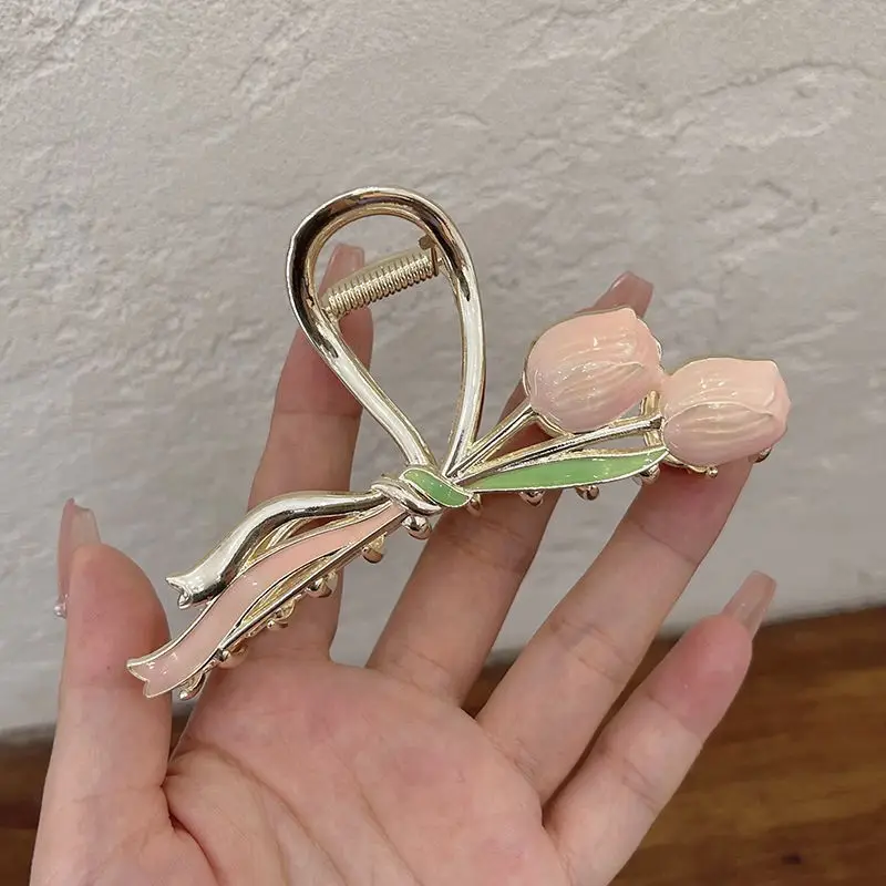 Japanese Korean Alloy Hairpin Clip Heart Flower Edge - Image 7