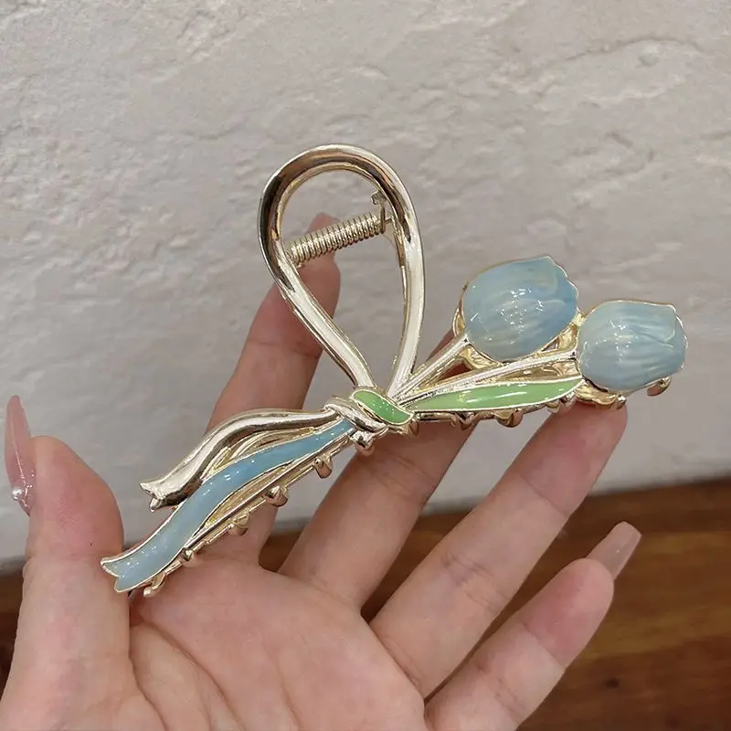 Japanese Korean Alloy Hairpin Clip Heart Flower Edge - Image 9