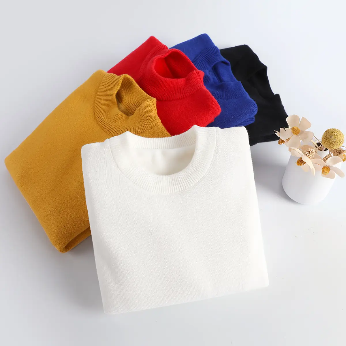 Children's White Knitted Sweater Large Boys Winter Wear — feature 13