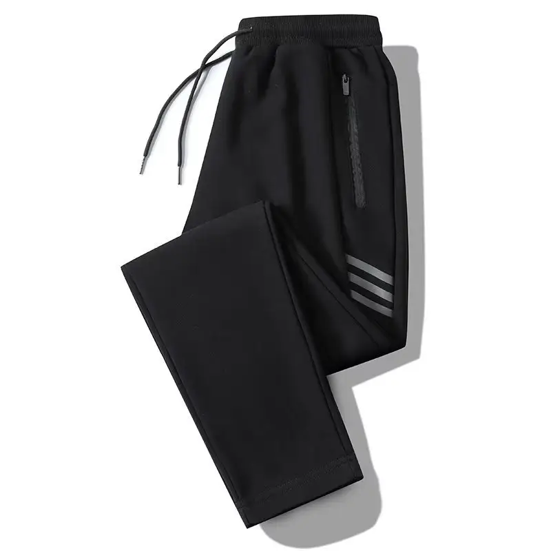 Men's Black Camo Zippered Sweatpants Large - Image 10