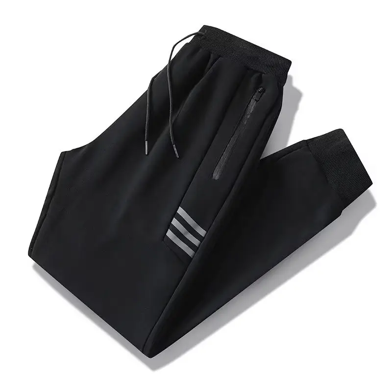 Men's Black Camo Zippered Sweatpants Large - Image 13