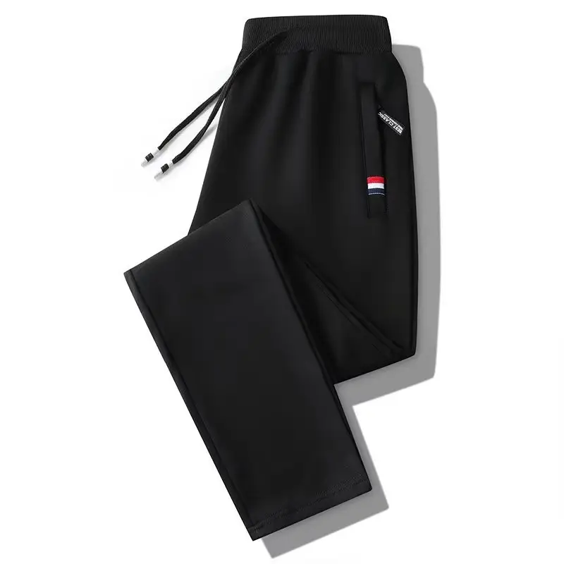 Men's Black Camo Zippered Sweatpants Large - Image 2