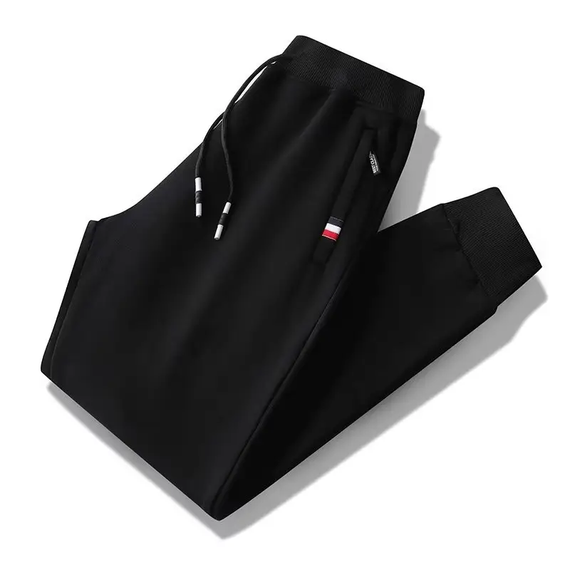 Men's Black Camo Zippered Sweatpants Large - Image 5