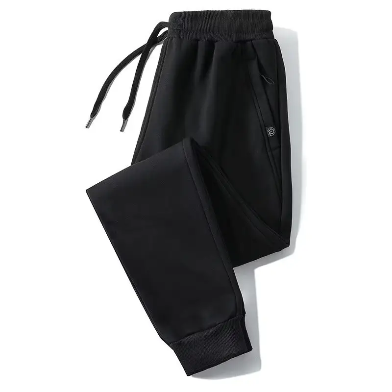Men's Black Camo Zippered Sweatpants Large - Image 8