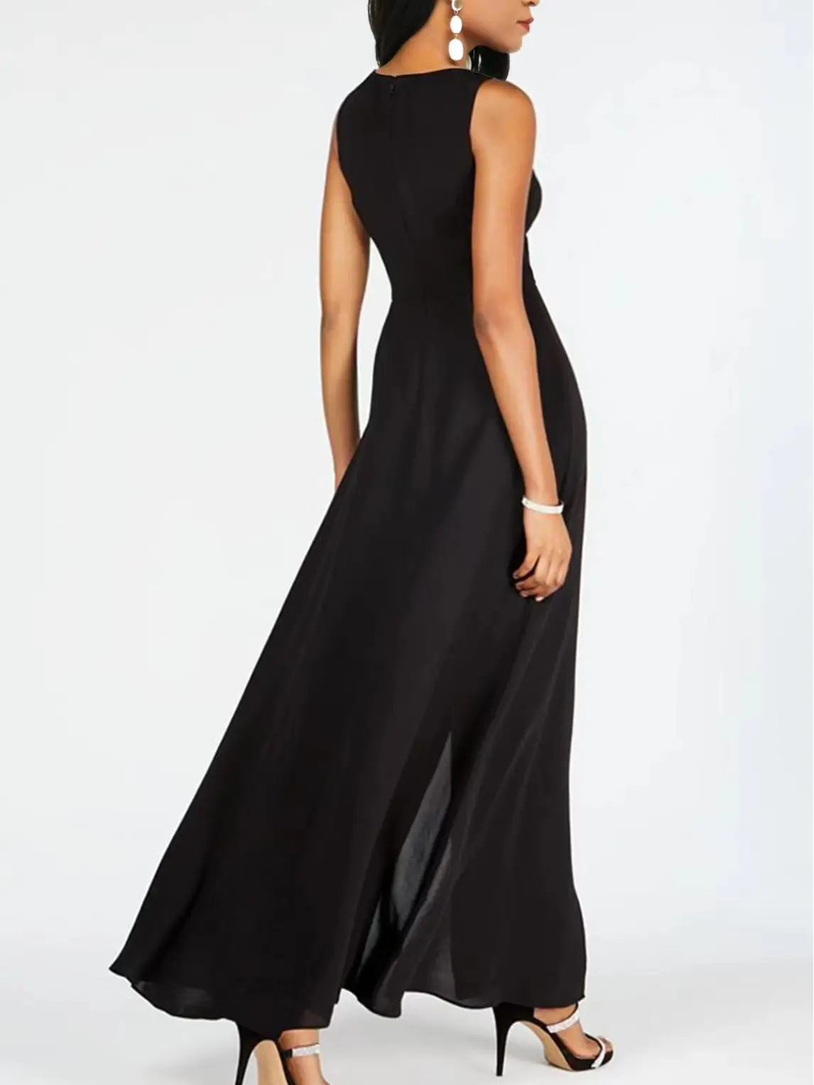 Red White Slim Fit Milk Silk One-Piece Jumpsuit
