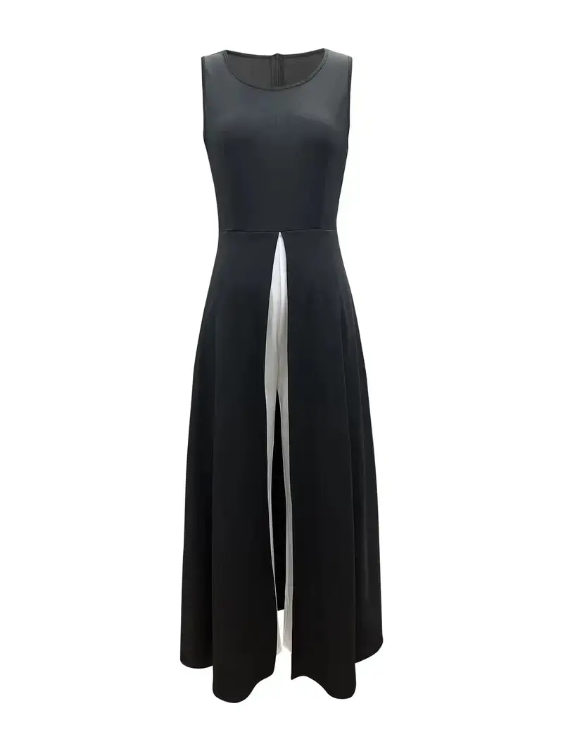 Red White Slim Fit Milk Silk One-Piece Jumpsuit