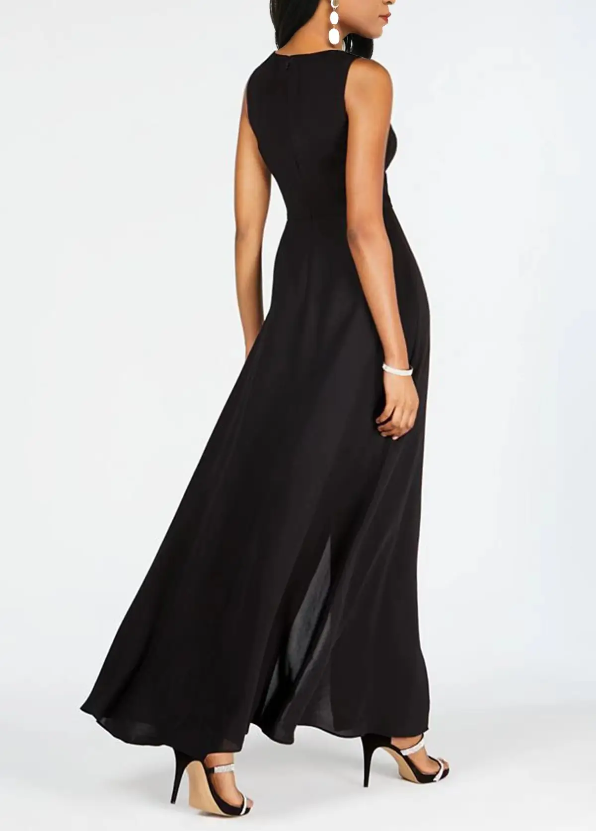 Red White Slim Fit Milk Silk One-Piece Jumpsuit — feature 4