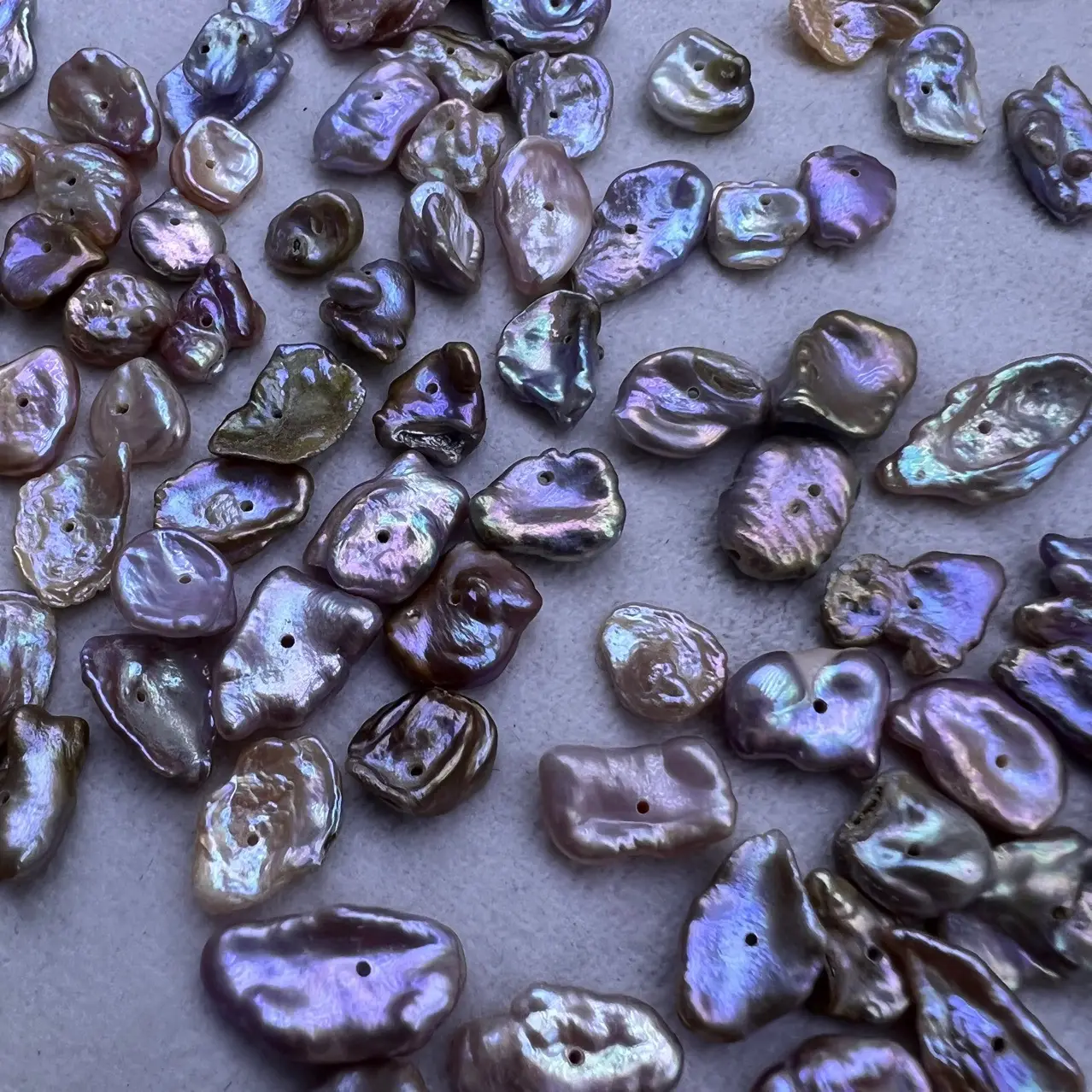 Irregular Gilded Pearl Petals Jewelry Set - Image 3