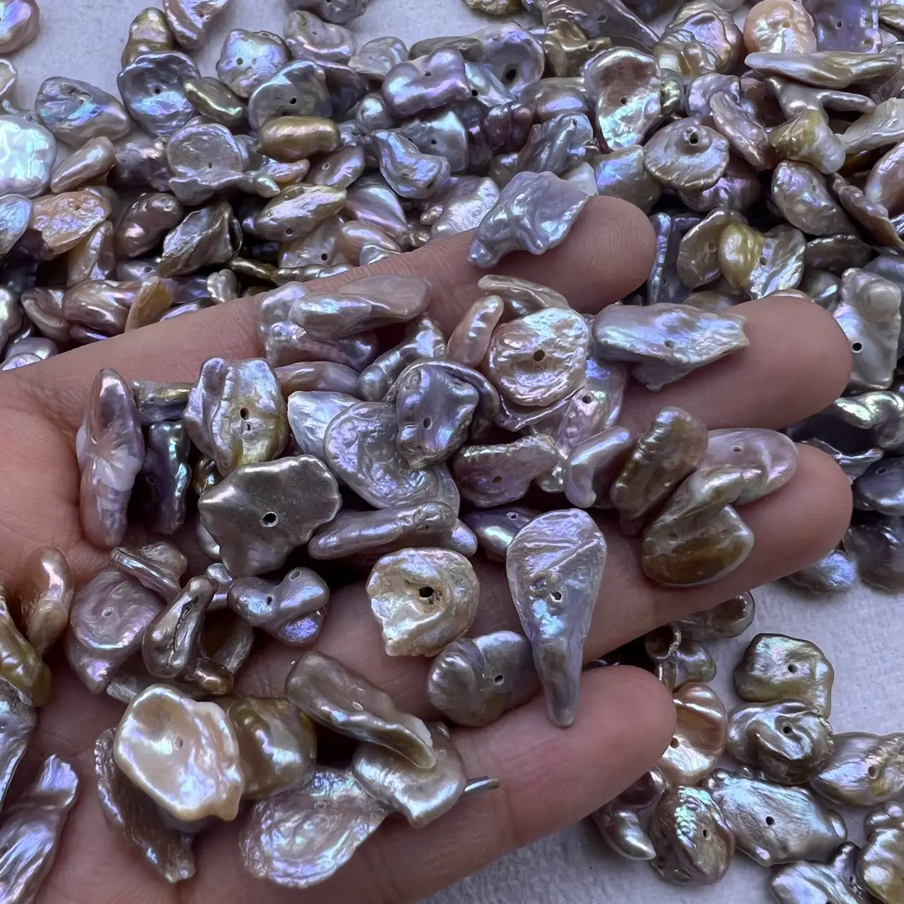 Irregular Gilded Pearl Petals Jewelry Set — feature 5