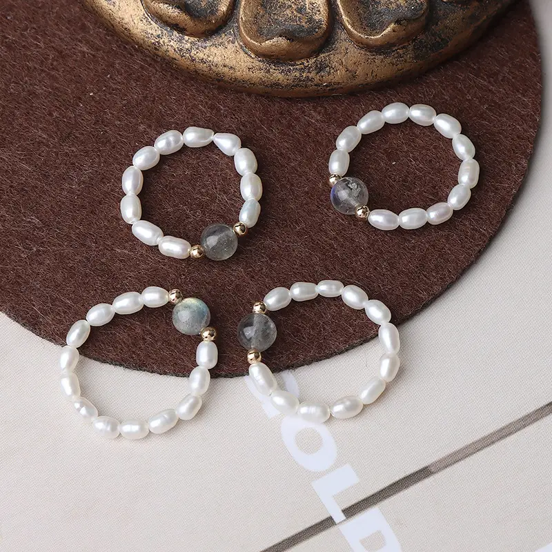 Moonstone Pearl Rings 14K Gold Color-Preserving - Image 4