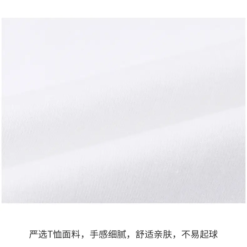 250g V-Neck Cotton T-Shirt Black White Long Sleeve — feature 13