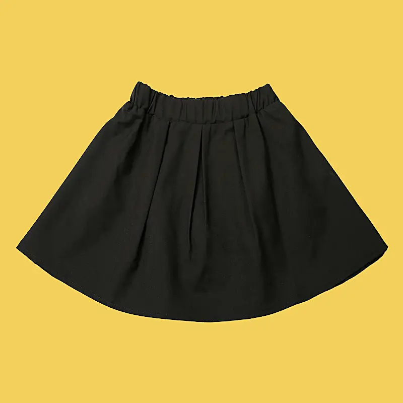 Girls Black Skirt School Uniform All-Match