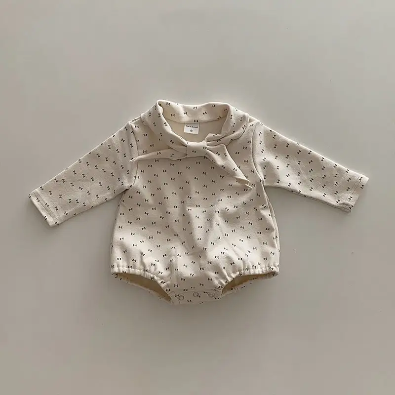Baby Long Sleeve Striped Top Cream Cotton - Image 4