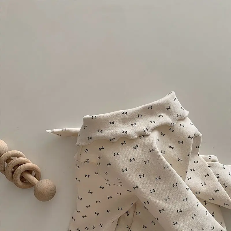Baby Long Sleeve Striped Top Cream Cotton - Image 5