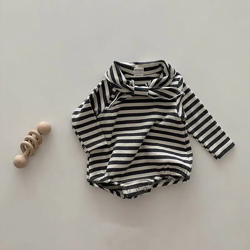 Baby Long Sleeve Striped Top Cream Cotton - Image 2