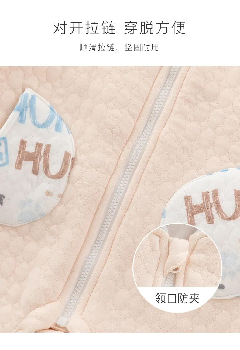 Baby Cotton Hooded Jumpsuit Pink Quilted Newborn — feature 8