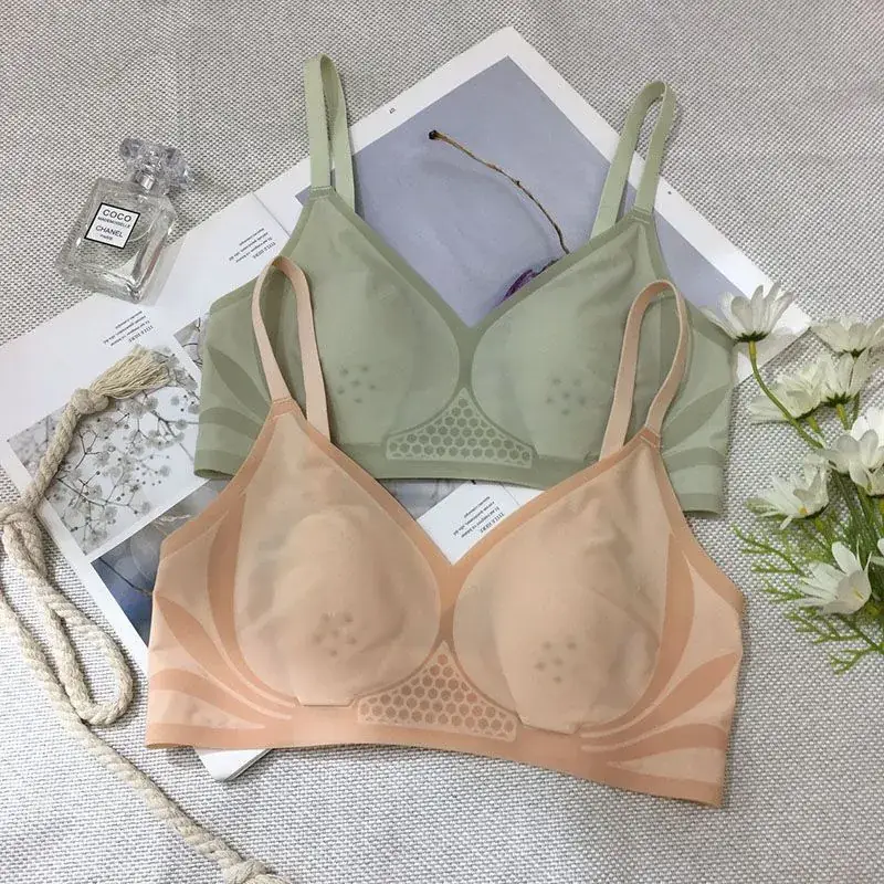 Ultra-Thin Jelly Underwear Women's Push-Up Big Chest Anti-Sagging