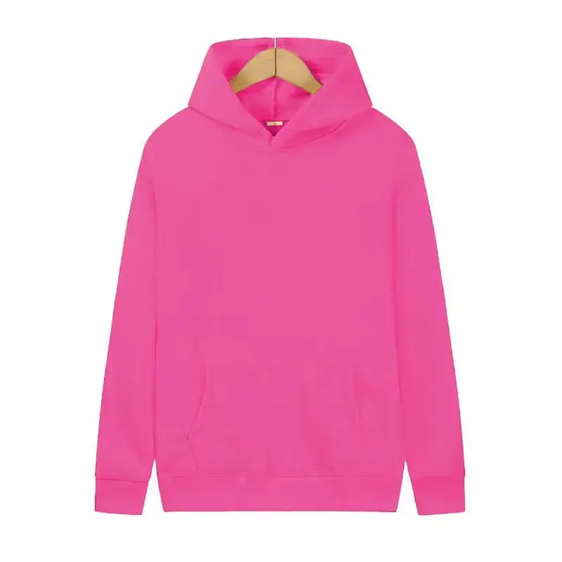 Women Pink Fleece Hoodie Solid Color Medium to XL — feature 20