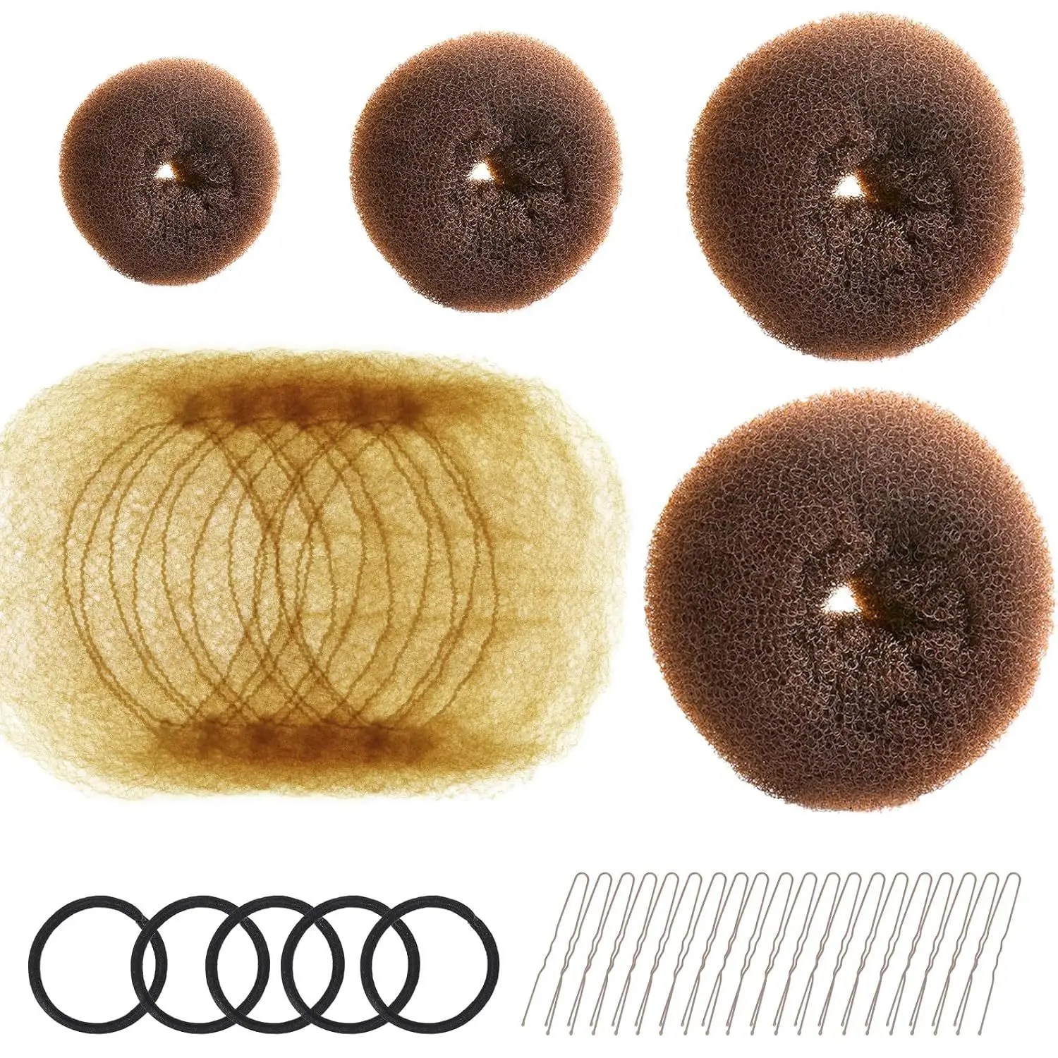 Black Faux Fur Donut Hair Curlers Set
