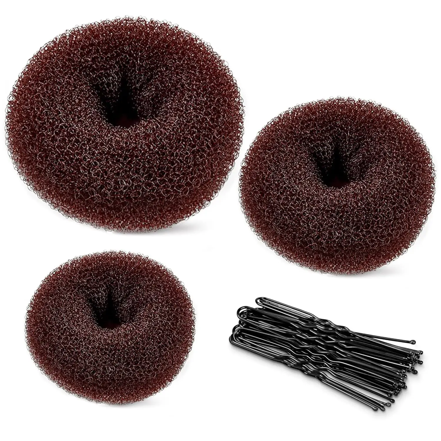 Black Faux Fur Donut Hair Curlers Set