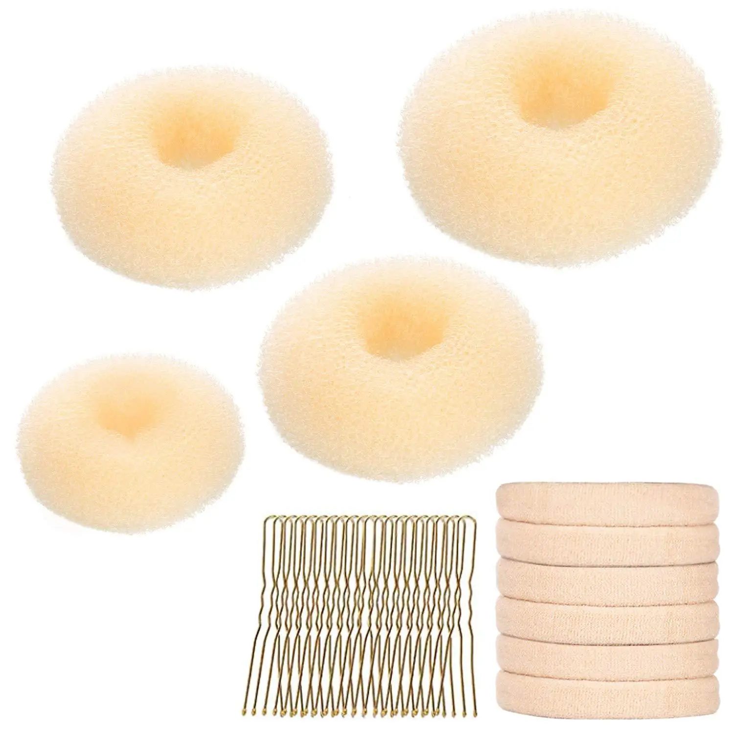 Black Faux Fur Donut Hair Curlers Set