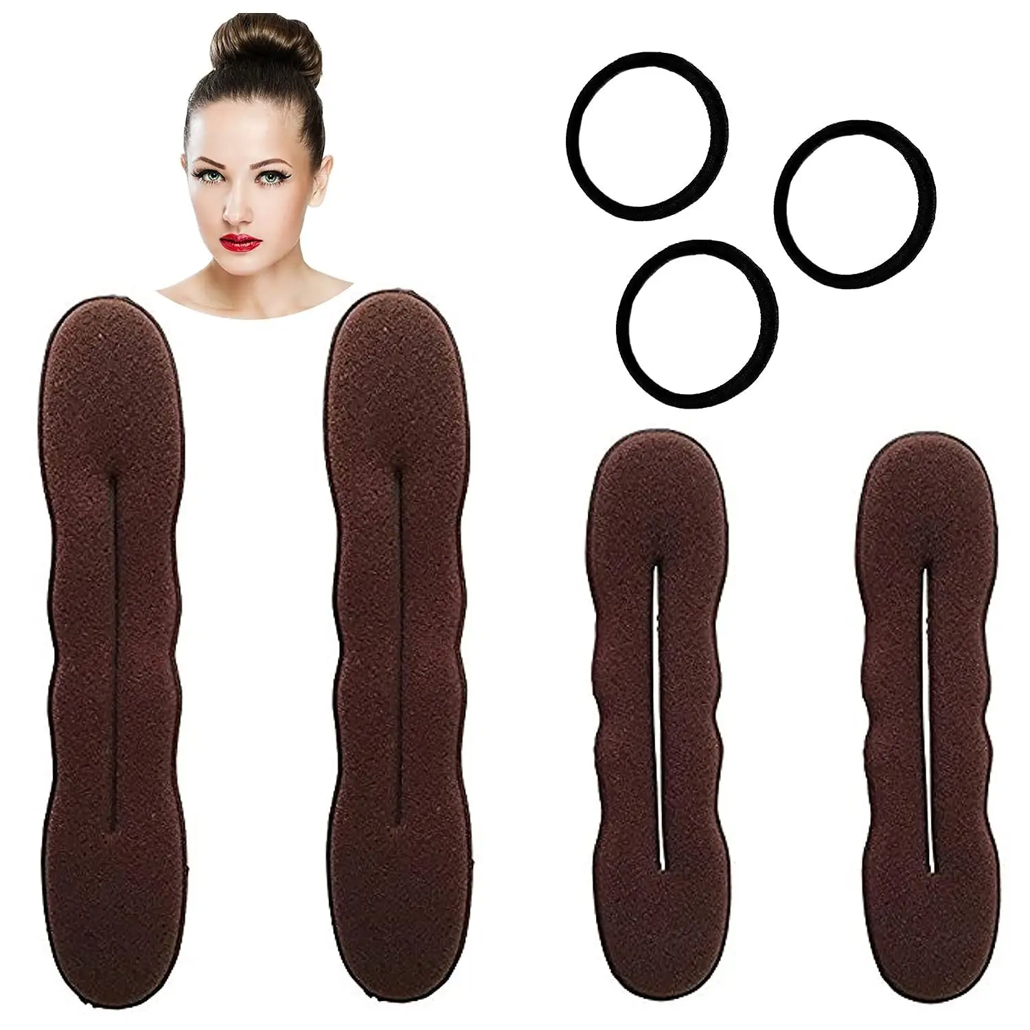 Black Faux Fur Donut Hair Curlers Set