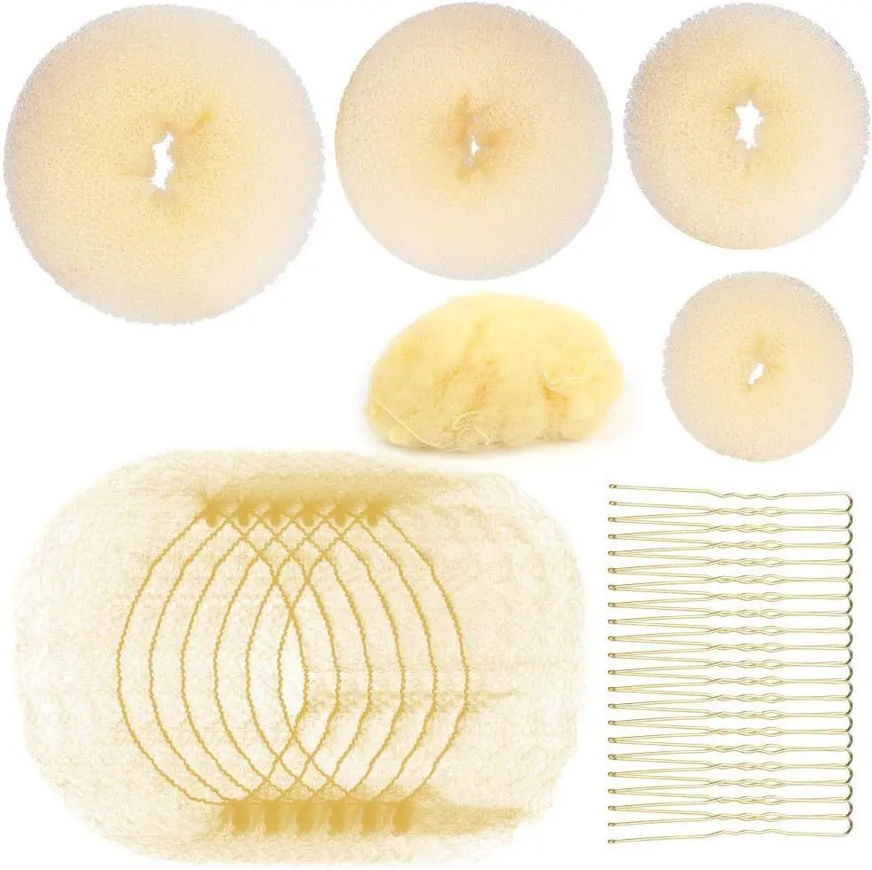 Black Faux Fur Donut Hair Curlers Set