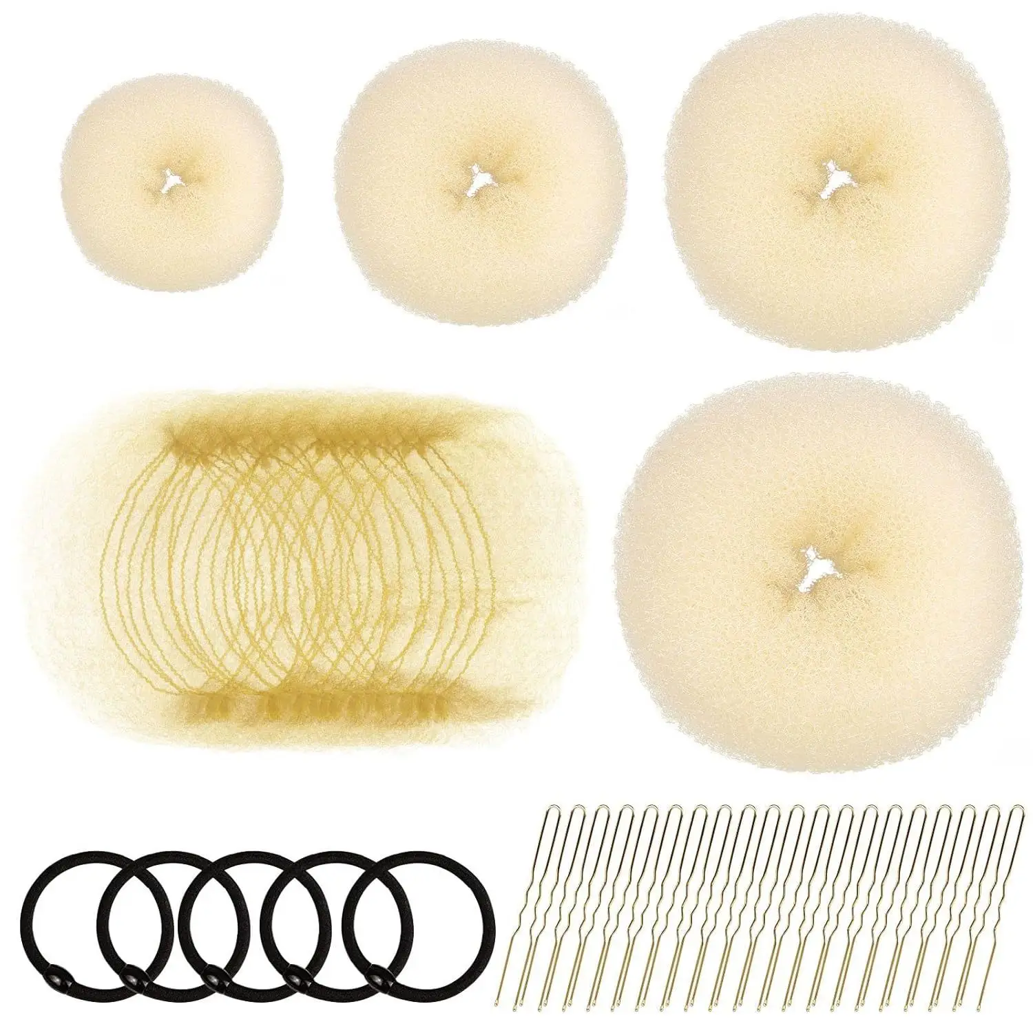 Black Faux Fur Donut Hair Curlers Set