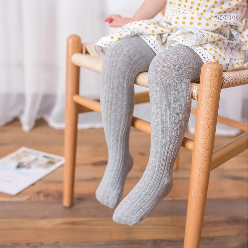 Cotton Seamless Splicing Tights for Girls - Image 11