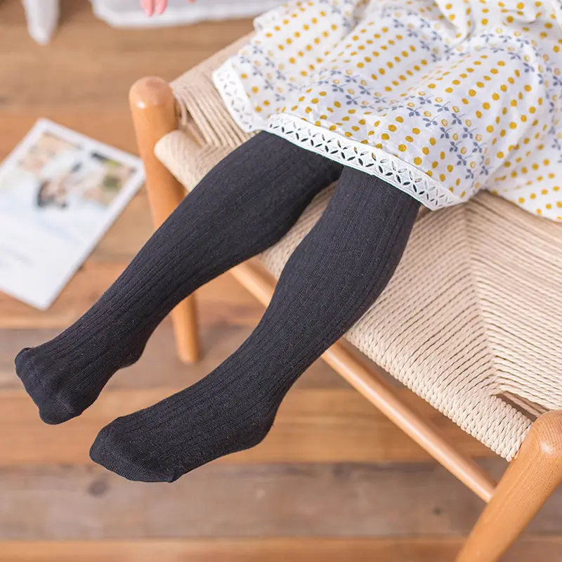 Cotton Seamless Splicing Tights for Girls - Image 12