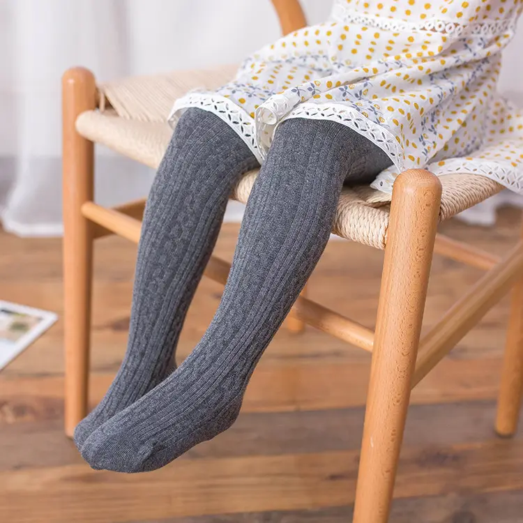 Cotton Seamless Splicing Tights for Girls - Image 8