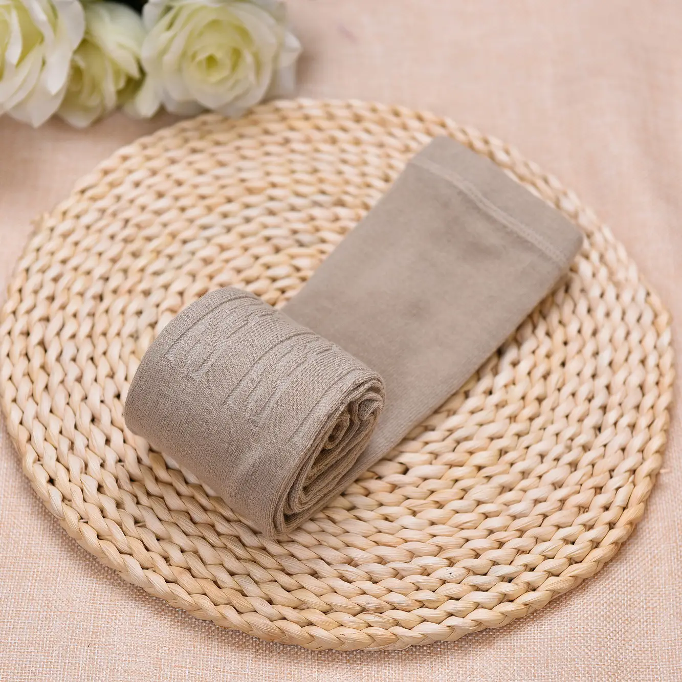 Cotton Seamless Splicing Tights for Girls - Image 9