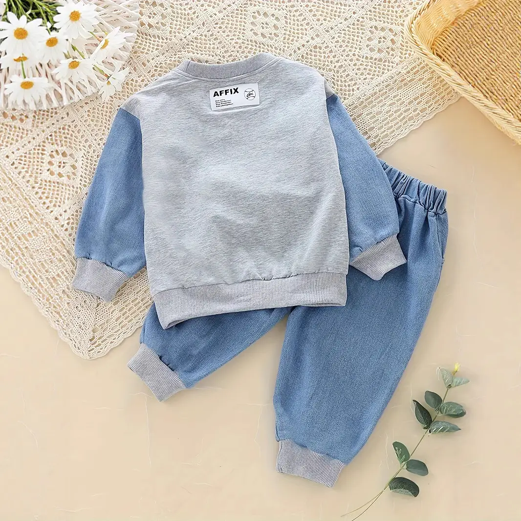 Boys' Sweatshirt Set, Spring Outfit, Stylish Children's Sportswear, Trendy Autumn Fashion, Cool and Fashionable Spring and Autumn Styles