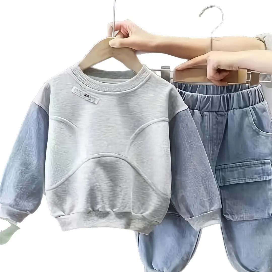Boys' Sweatshirt Set, Spring Outfit, Stylish Children's Sportswear, Trendy Autumn Fashion, Cool and Fashionable Spring and Autumn Styles