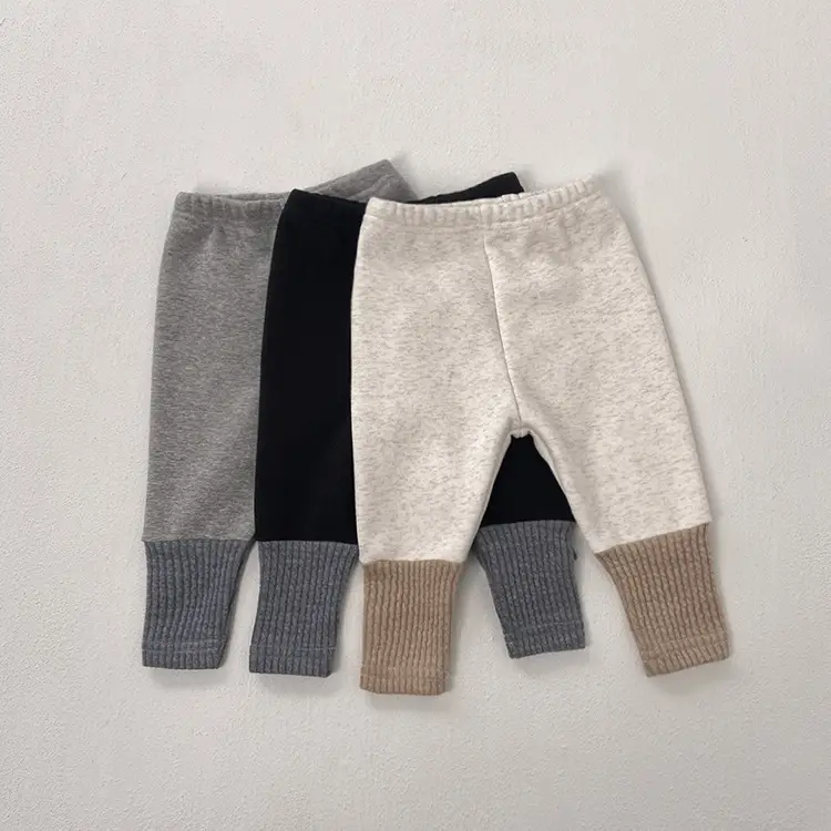 2026 Korean Baby Fleece Leggings Winter Warm Patchwork - Image 9