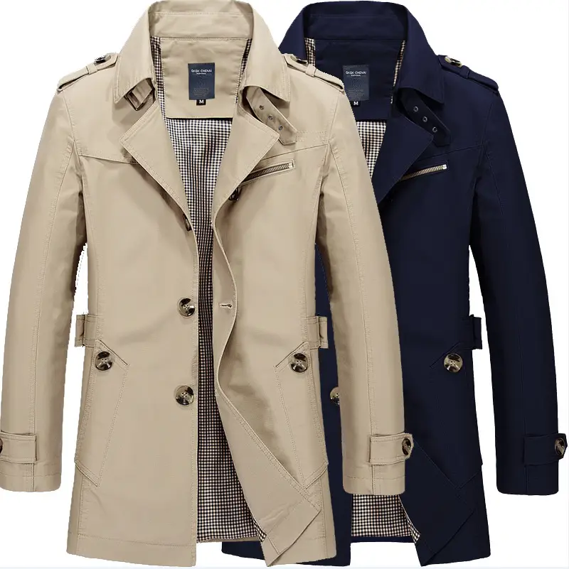 Men's Pure Cotton Beige Coat 2022 Spring Autumn