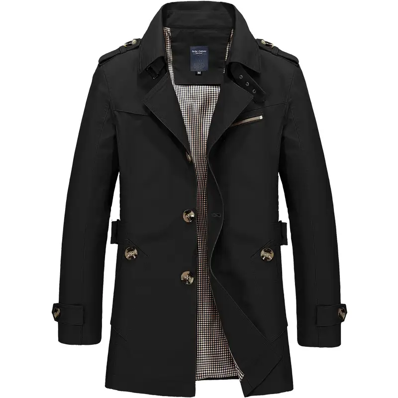Men's Pure Cotton Beige Coat 2022 Spring Autumn - Image 4