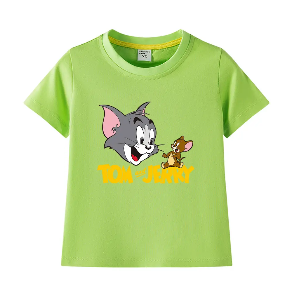Tom and Jerry Pink Kids T-Shirt Short Sleeve Cotton