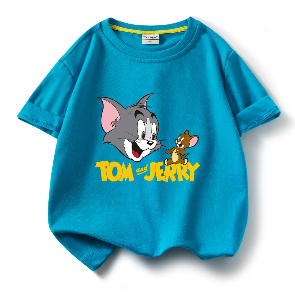 Tom and Jerry Pink Kids T-Shirt Short Sleeve Cotton