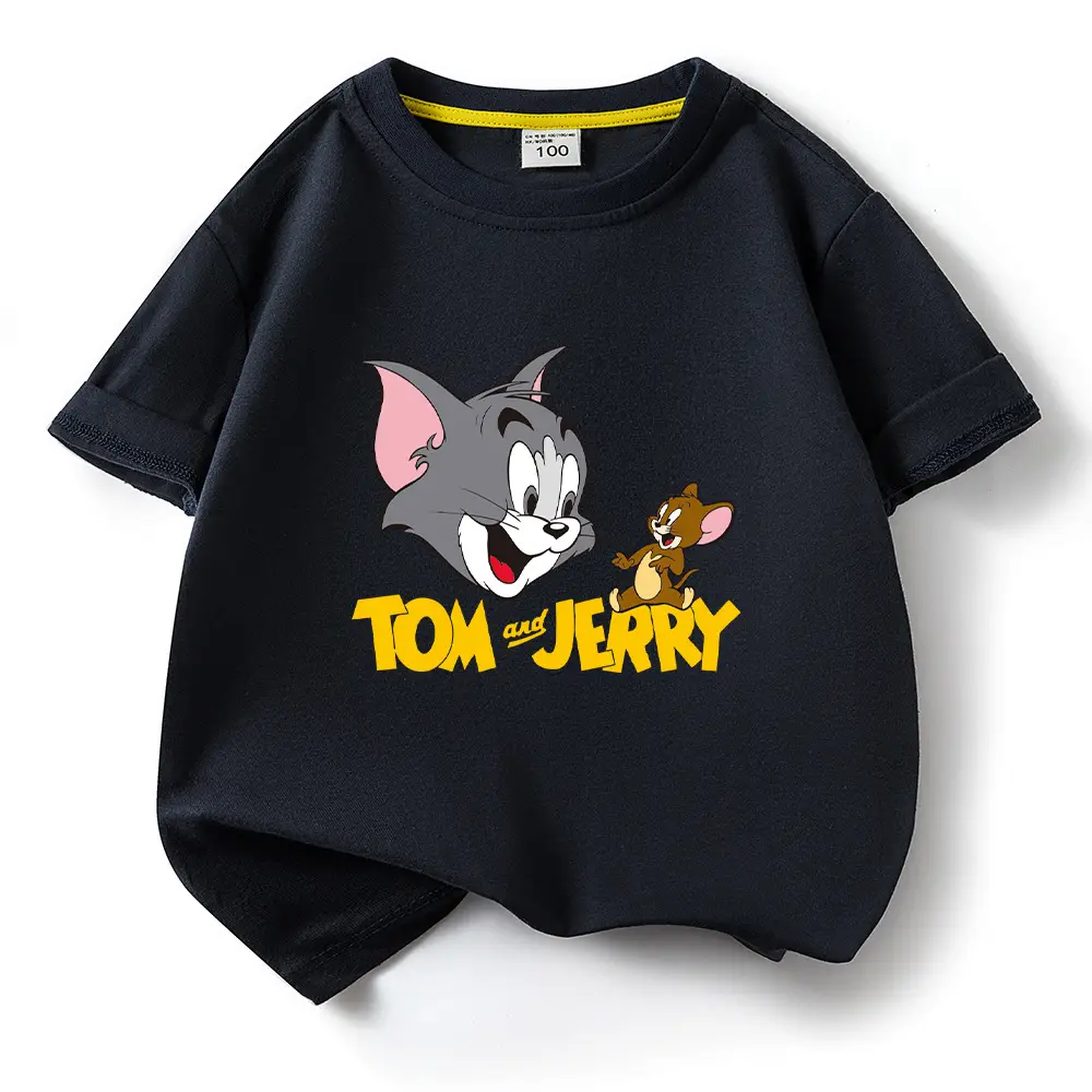 Tom and Jerry Pink Kids T-Shirt Short Sleeve Cotton